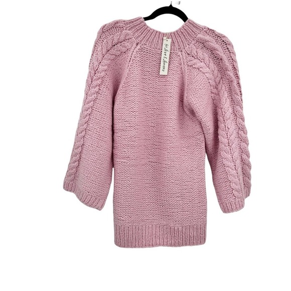 For Love & Lemons Andie Oversized Sweater in Light Pink Size XS NWT - Picture 7 of 12